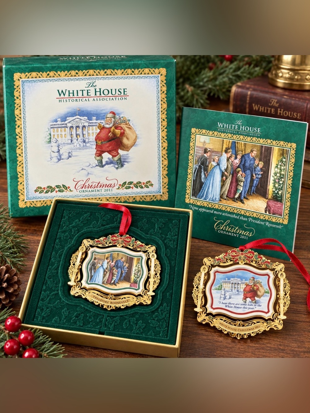2011 White House Historical Association Theodore Roosevelt Christmas Ornament Bo